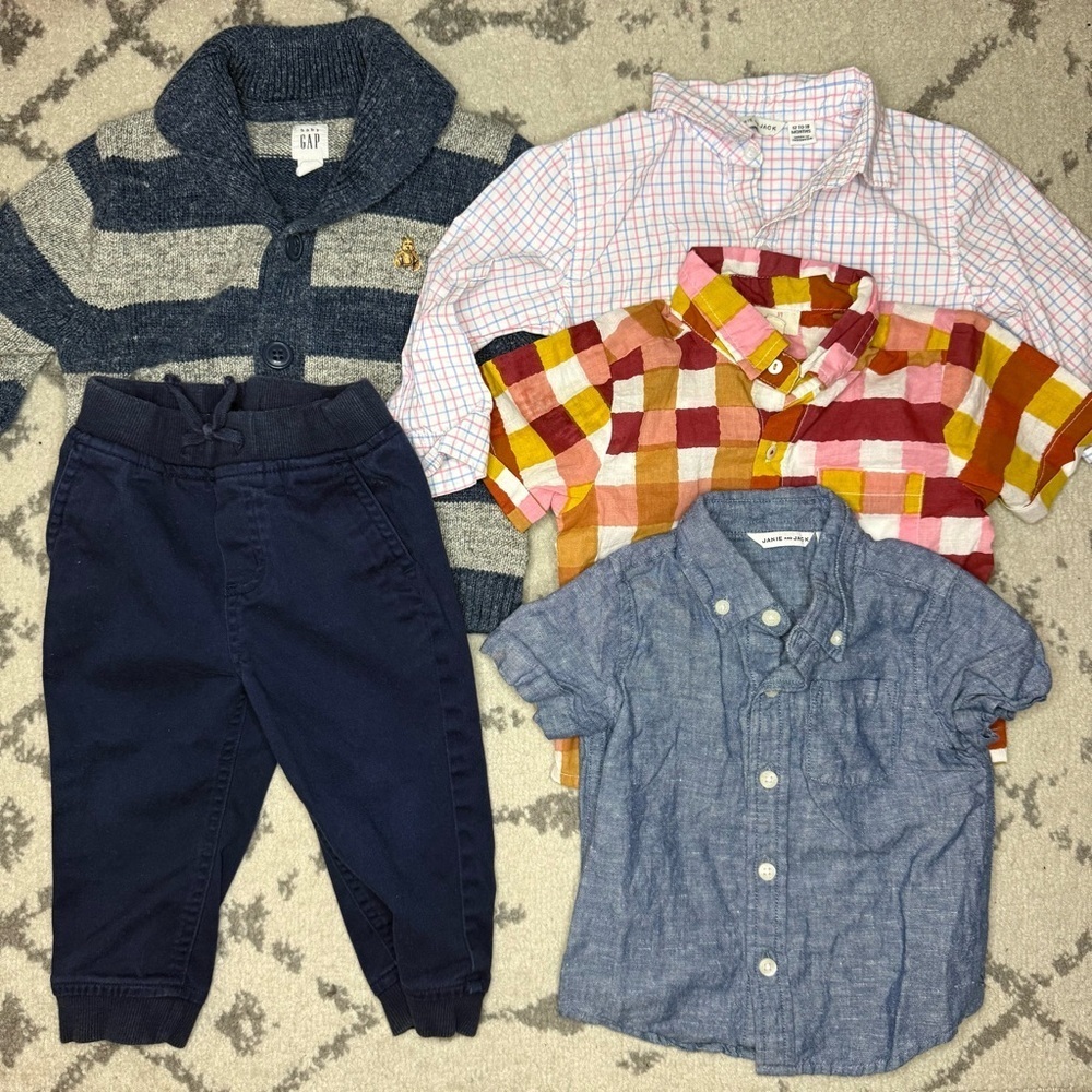 JANIE AND JACK GAP and LI’L RATAN Preppy Dress 12-18 Months Boy Lot of 5 Items